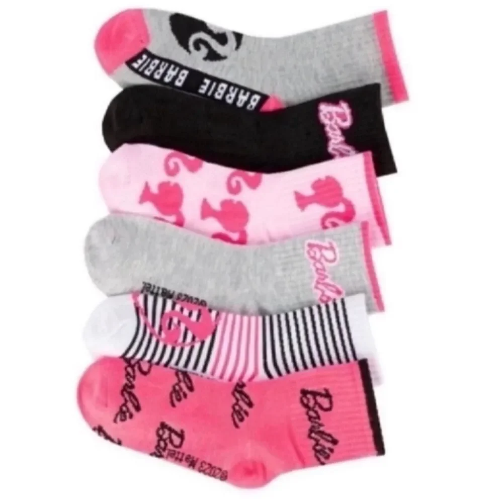 6 Pack Kids Barbie Ribbed Quarter Size 6/8